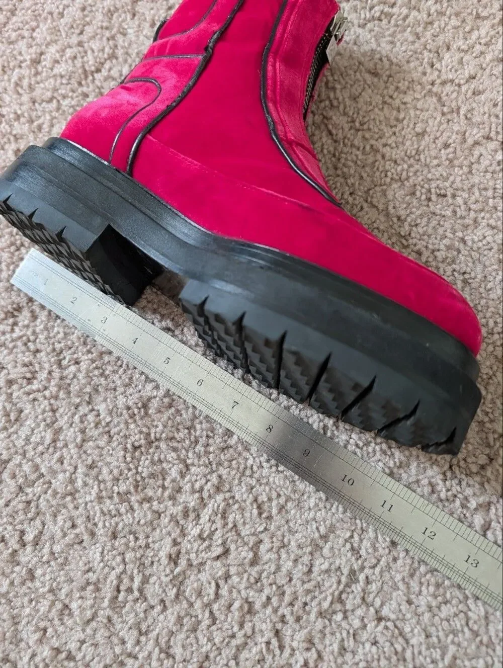 Pierre Hardy Womens Fuschia Pink Machina Platform Front Zip Ankle Boots Size 9